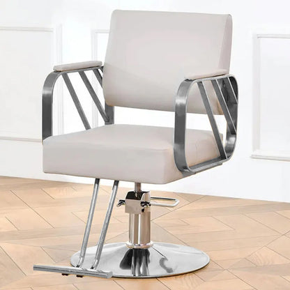 Salon Chair Hydraulic Chair For Business Or Home, Simplicity Barber Chair Salon Beauty Spa Shampoo Hair Professional Hydraulic Styling Chair (Silver 1 Unit)