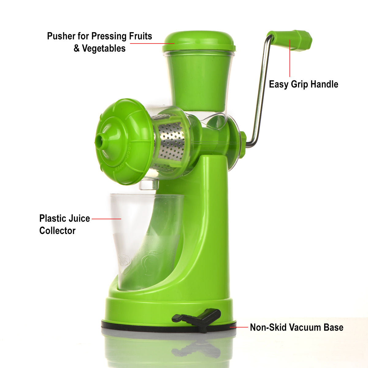 Manual Fruit Vegetable Juicer with Strainer (Multicolour)