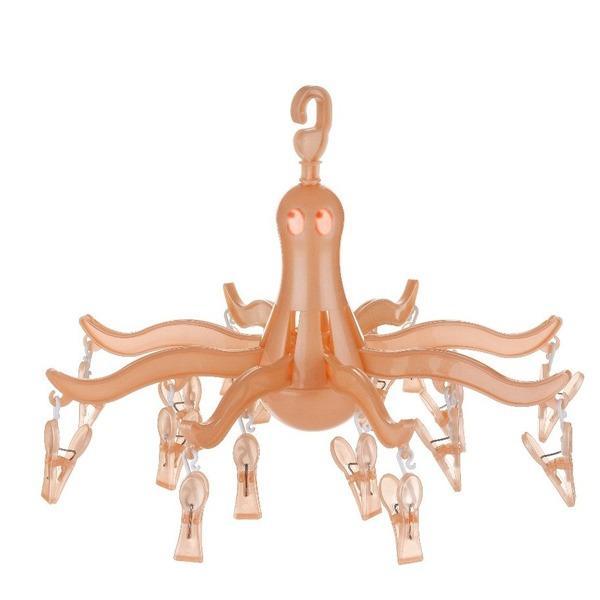 Small Octopus Folding Hanging Dryer Round Folding with 16 Pegs (Multicolor) 