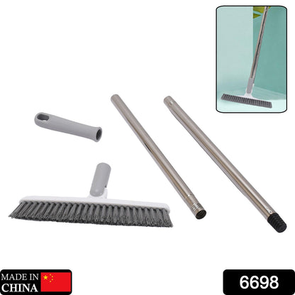 6698 Brush Crevice Floor Scrub Brush Rotatable Brush Head Bathtub Clean Tool Long Handle Grout Scrubber Indoor Kitchen Push Broom