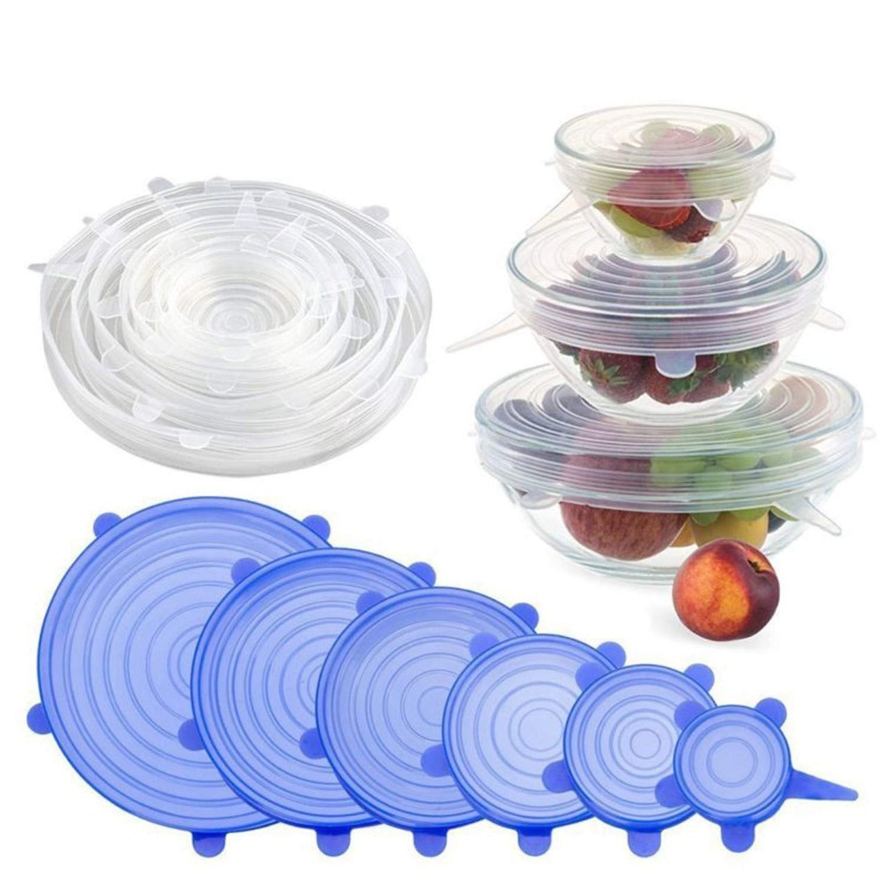 Silicone Lid Set, Silicon lids for containers, Silicon Stretchable lids, Silicone lids and Cover