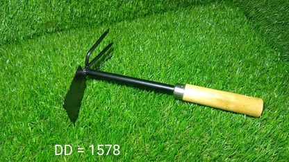 2-in-1 Double Hoe Gardening Tool with Wooden Handle