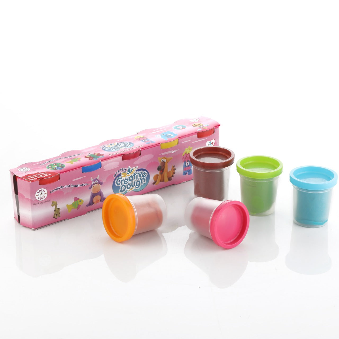 Non-Toxic Creative 50 Dough Clay 5 Different Colors (Pack of 5 Pcs)