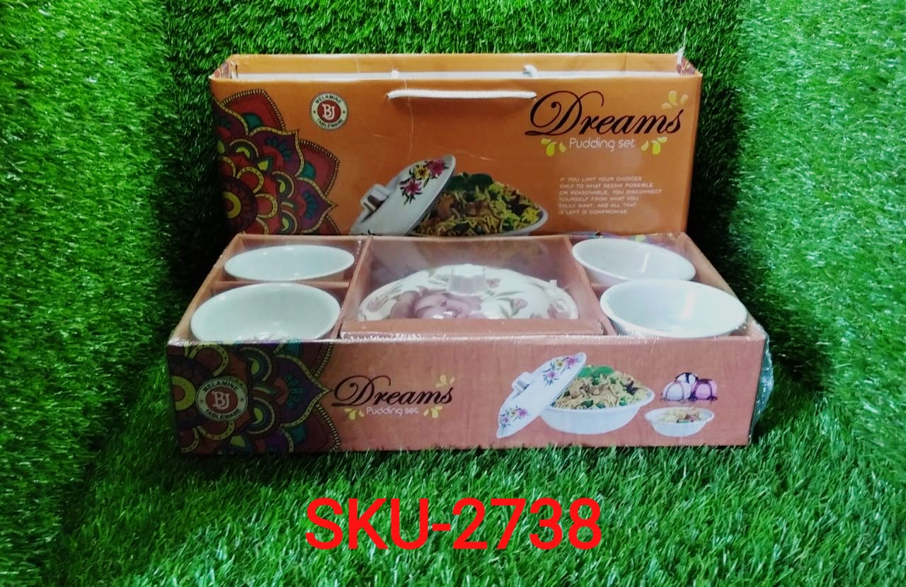 2738 5 Pc Pudding Set used as a cutlery set for serving food purposes and sweet dishes and all in all kinds of household and official places etc.